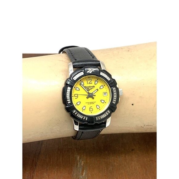 Reebok Women\'s Watch Quartz VX12 Diver Yellow Dial Black Leather Strap 29mm main image 5